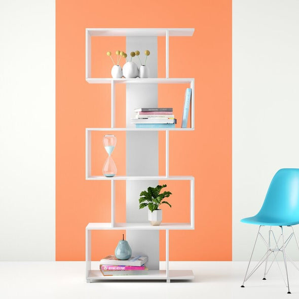 Geometric Bookcase Perfect for Space Saving Partitioned Shelf, Providing Perfect Platforms for Displaying Framed Photos