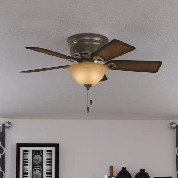 42'' Conroy 5 - Blade Flush Mount Ceiling Fan with Pull Chain and Light Kit Included