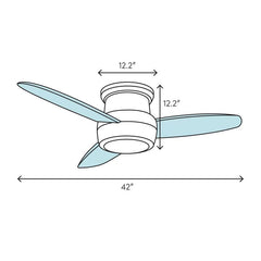 42'' Dasilva 4 - Blade Flush Mount Ceiling Fan with Pull Chain and Light Kit Included