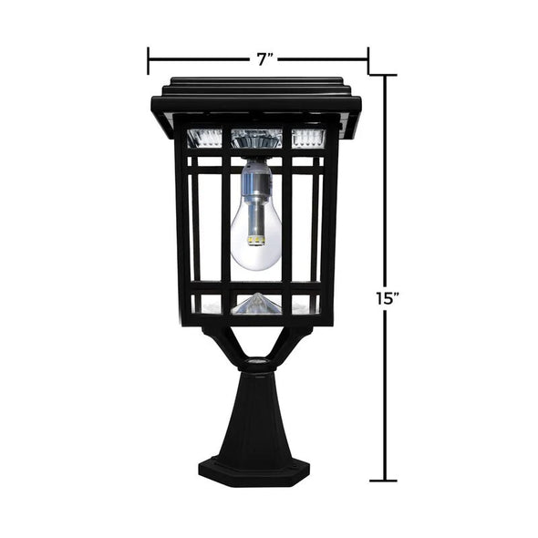 Dallon 14'' H Solar Powered Multi-Mount Lantern Head