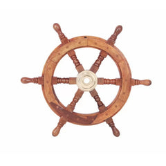 Brookvale Bilbao Ship Wheel Sculpture with Awe-inspiring Grand Nautical Decor