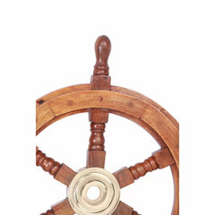 Brookvale Bilbao Ship Wheel Sculpture with Awe-inspiring Grand Nautical Decor