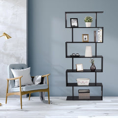 6-Tier S-Shaped Style Storage Bookshelf