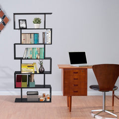 6-Tier S-Shaped Style Storage Bookshelf