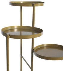 Tri-Level Metal Plant Stand Potted Plant Holder, Gold suitable for any Room in Your Home