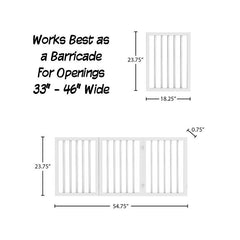 White 3-Panel Free Standing Pet Gate Great Blocking Doorways, Hallways and Stairs The Plastic Feet Protection for your Flooring