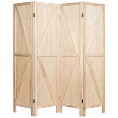 4 Panels Folding Wooden Room Divider