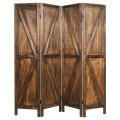 Wooden 4 Panels Folding Wooden Room Divider