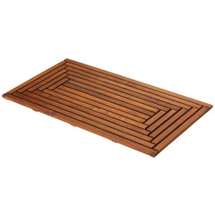 Rectangle Teak & Wood Non-Slip Shower Mat Perfect For Any Space Outside Your Sauna, Pool, Spa, Shower, Bathroom, Deck, Boat or RV