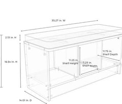 3 Shelf Shoe Storage Bench Open Compartments, Shoe Storage Fits for Living Room or Office