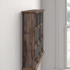 Wooden Wall Shelf Crafted of Solid Wood, 9 Individual Slots Perfect for Storage and Display