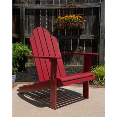 Red Selkirk Solid Wood Adirondack Chair Slightly Rounded Backrest For Optimal Comfort