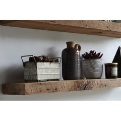 2 Piece Solid Wood Floating Shelf with Reclaimed Wood Shelves and Handcrafted  Barn Wood