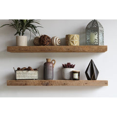 2 Piece Solid Wood Floating Shelf with Reclaimed Wood Shelves and Handcrafted  Barn Wood