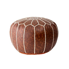 20'' Wide Faux Leather Round Pouf Ottoman Perfect for any Room Soft Cushion