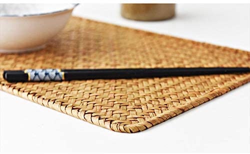 Pack of 6 Natural Seagrass Place Mats Woven Rectangular Placemats Rattan Wicker Table Mats