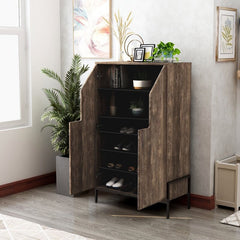 18 Pair Shoe Storage Cabinet Get Organized This 2-Door Shoe Cabinet Stores Plenty of Pairs of your Favorite Footwear