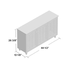 12 Pair Shoe Storage Cabinet 3 Doors with 3 Bigger Shelving Compartments and 3 Smaller Shelving Compartments