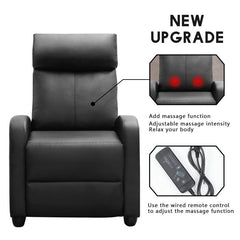 Faux Leather Massage Chair Comfortable High-Density Thick Sponge Adjustable Angle Backrest and Footrest