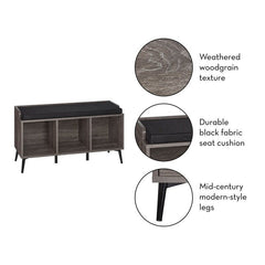 Storage Bench Are Perfect for Storing Shoes Scarves, Hats, and Other Items Neutral Gray, Black and Brown Tones Blend Well Into Any Space