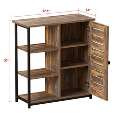 Steel 1 - Door Accent Cabinet A Multifunctional Storage Cabinet with 3 Open and 2 Hidden Shelves Perfect for Organize