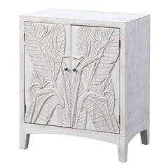 White Wash Solid Wood 2 - Door Accent Cabinet Great in your Sunroom or Kitchen Fixed Shelf Inside for Storage, this Cabinet