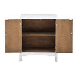 White Wash Solid Wood 2 - Door Accent Cabinet Great in your Sunroom or Kitchen Fixed Shelf Inside for Storage, this Cabinet