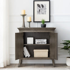 Smoke Gray-wash Clermont 2 - Door Accent Cabinet Bring Style and Essential Storage Space to your Home with this Classic Cabinet