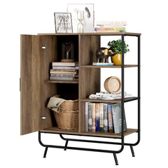 1 - Door Accent Cabinet Storage Cabinet Organizer 3 Side Shelves Keeps Everything Storage Cabinet for Living Room or Bedroom