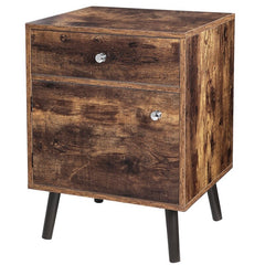 1 Drawer Nightstand in Rustic Brown Nightstand for the Bedroom, Which is Also An End Table for Snacks in The Living Room Or A Storage Table