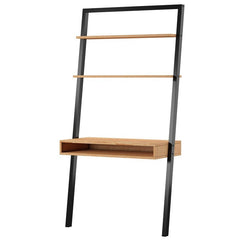 Oak Black Leaning Ladder Desk Perfect for Storage Space this Ladder Desk Fit for any Room Living Room, Bedroom, Office for Space Saving