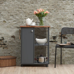 Kitchen Cart with Locking Wheels Kitchen Cart is Just Right for Adding Extra Chopping and Storage To Small Spaces Three Hidden Shelves