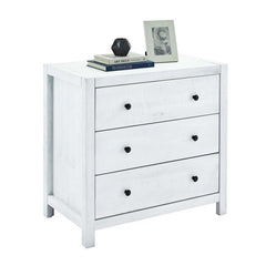 White Washed 3 Drawer Dresser Three-Drawer Accent Chest Stands on in Style Perfect for Storing Everything with Full Extension Side Glides