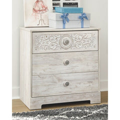 3 Drawer Chest Perfect for a Restful Bedroom Medallion Drawer Pulls Give this Attractively Priced Chest Perfect for your Bedroom