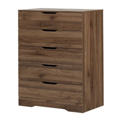 Natural Walnut 5 Drawer Chest Leeping your Space Organized Suitable for Men’s, Women’s, Or Kids