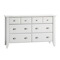 Soft White 6 Drawer Dresser Six Drawers on Ball-Bearing Glides Drawers Features Six Drawers that Open and Close on Smooth Metal Runners