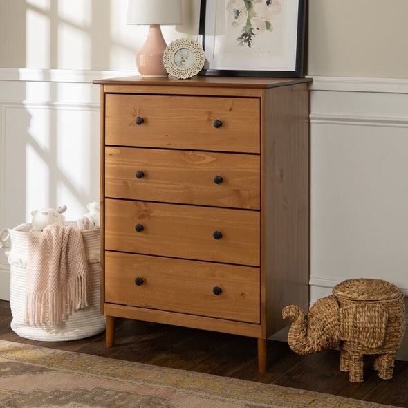 Caramel 4 Drawer Chest four Drawers Offer Plenty of Storage for All your Shirts, Socks, Sweaters, and Jeans Perfect for Storage