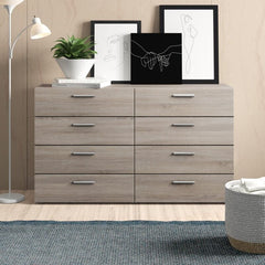 Truffle 8 Drawer Double Dresser Brings your Bedroom Or Guest Room Roller Glides that Provide a Place for your Wardrobe, Extra Bedding