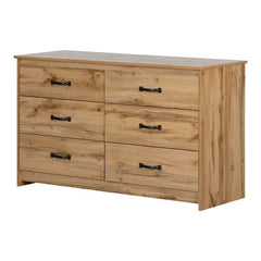 Nordik Oak 6 Drawer Double Dresser Six Handy Storage Drawers  Putting your Clothes Away is Easy Perfect for your Bedroom