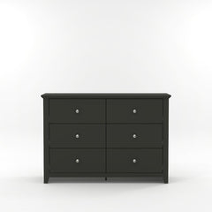 Graphite Grey 6 Drawer Double Dresser Greatest Partner to Adorn your House Perfect Place to Display your Stylish Decorations