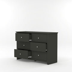 Graphite Grey 6 Drawer Double Dresser Greatest Partner to Adorn your House Perfect Place to Display your Stylish Decorations