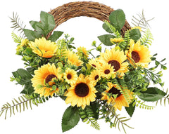 Sunflower Wreath Handcraft for Indoor, Outdoor, Home, Wedding, Window & Wall Decoration