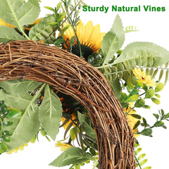 Sunflower Wreath Handcraft for Indoor, Outdoor, Home, Wedding, Window & Wall Decoration