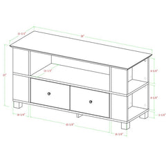 Black TV Stand for TVs up to 65" Boasting Both Style and Storage Space Also Space for all your DVDs and Players Thanks To Two Open Shelves