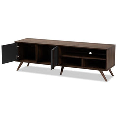 TV Stand for TVs up to 55" Three Open Shelves, Fitted with A Cord Management Hole, To Provide Room to Place Entertainment Consoles