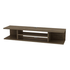 Oud Oak Floating TV Stand for TVs up to 70" Four Open Shelves Providing Storage Space for your Books, Electronic Devices and Media Equipment