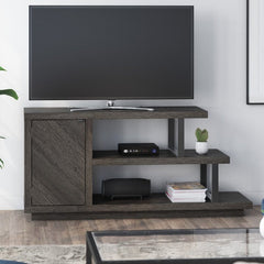 Dark Gray TV Stand for TVs up to 50" Adjustable Shelving for Remotes, Gaming Controllers, Throws, and Other Must-Haves