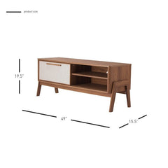 TV Stand for TVs up to 55" Provides Ample Storage and Delightful Retro Styling for Your Media Station. Two Removable Shelves