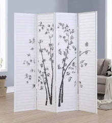 Bamboo Print 4-Panel Framed Room Screen/Divider, The Bamboo Print 4-Panel Framed Room Screen/Divider Brings Asian Inspiration Room Decor