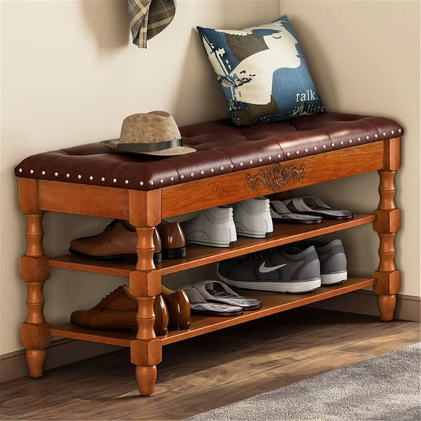 Solid Wood Shoe Bench Entryway Bench with Lift Top Walnut The Hallway Bench Has A Soft Feel and Comfortable Sitting Elegant and Gorgeous